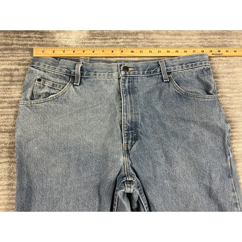 Wrangler Jeans Mens 38x32 Light Blue 96501DS Straight Leg Denim Workwear Pants